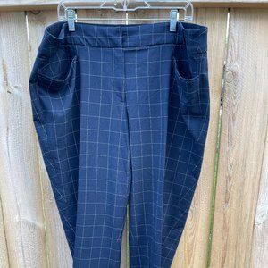 Lane Bryant The Sophie Navy size 22 Window Pane Straight Leg Pant